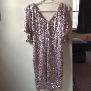 As You Wish, light pink sequences dress